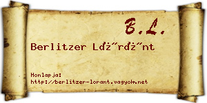 Berlitzer Lóránt névjegykártya